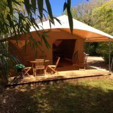 tente lodge forêt de bambou camping nature dordogne