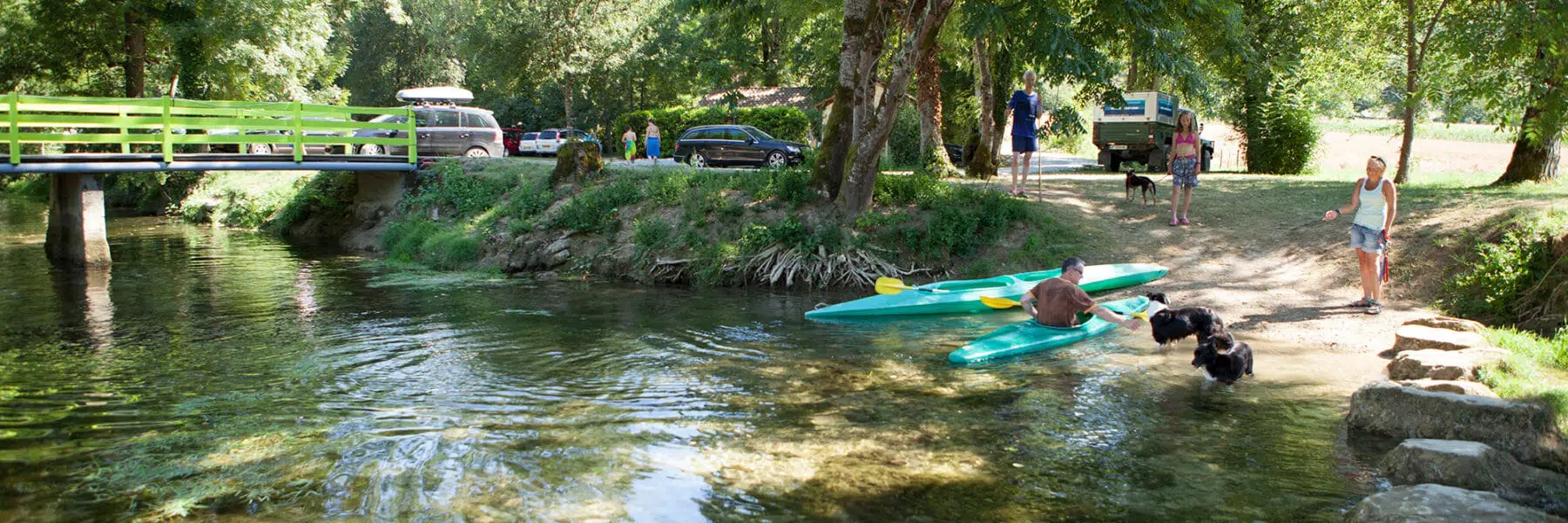 Balade canoe Céou au camping en Dordogne